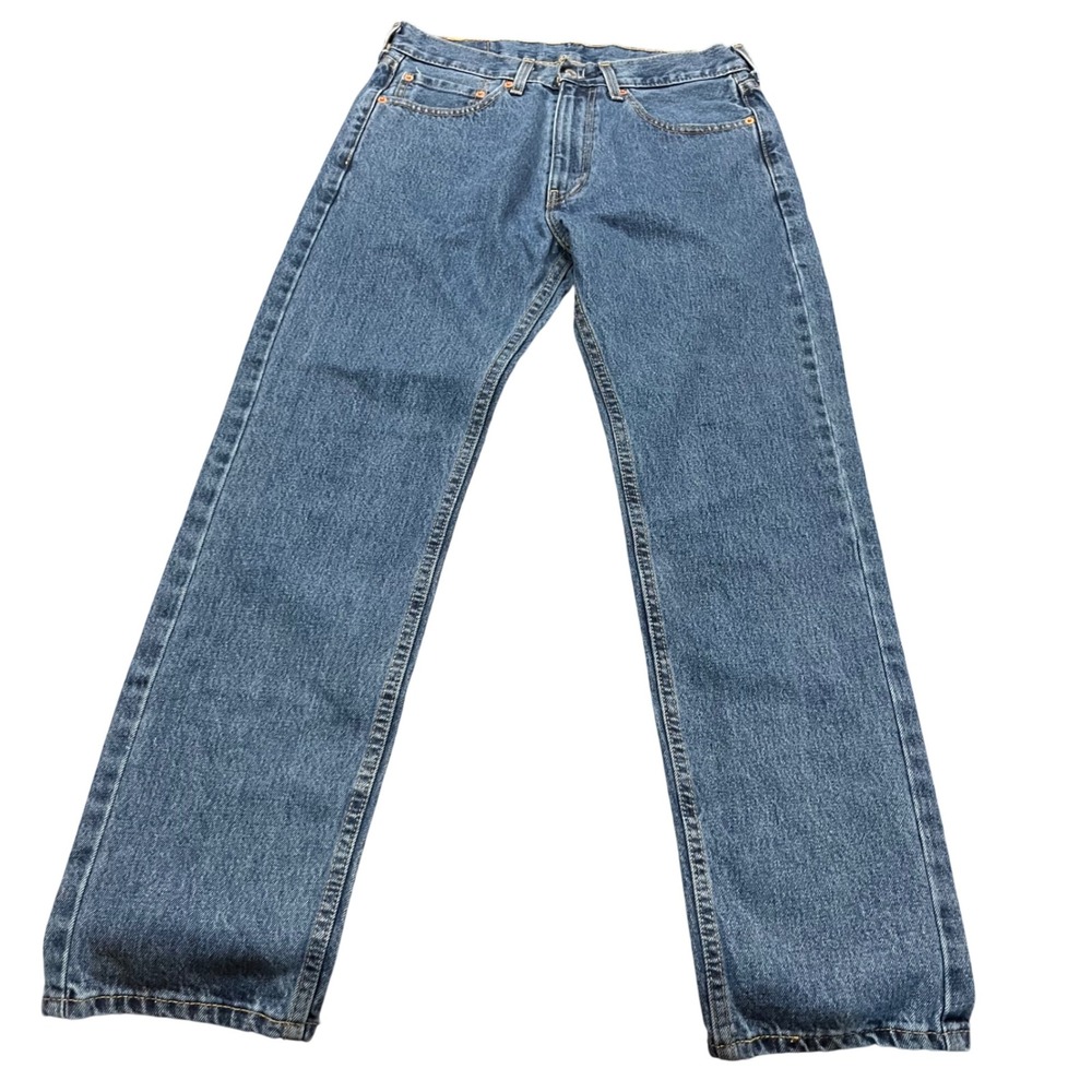 Levis 505 Regular Fit Straight Legโ Jeans Mens 32x30 Medium Wash Blue Denim